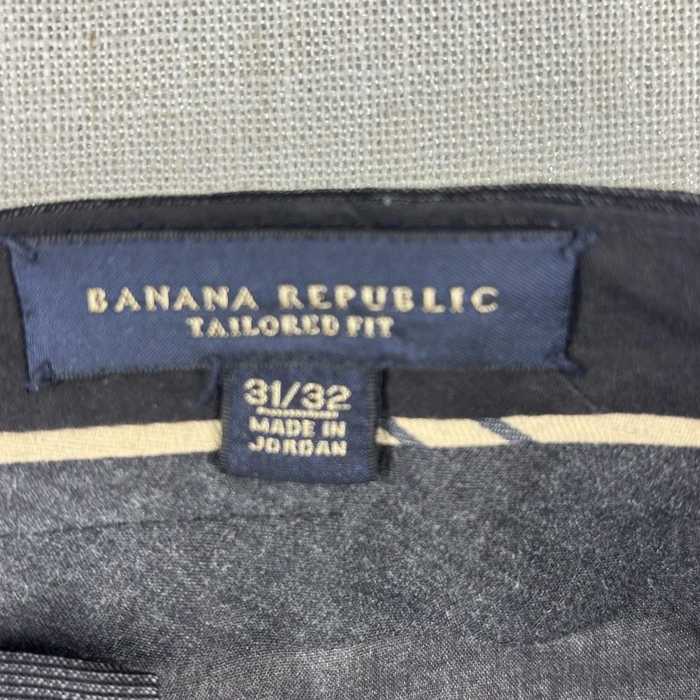 Banana Republic Pants Mens 31x32 Gray Tailored Fit Wool Dress‎ Slacks Workwear